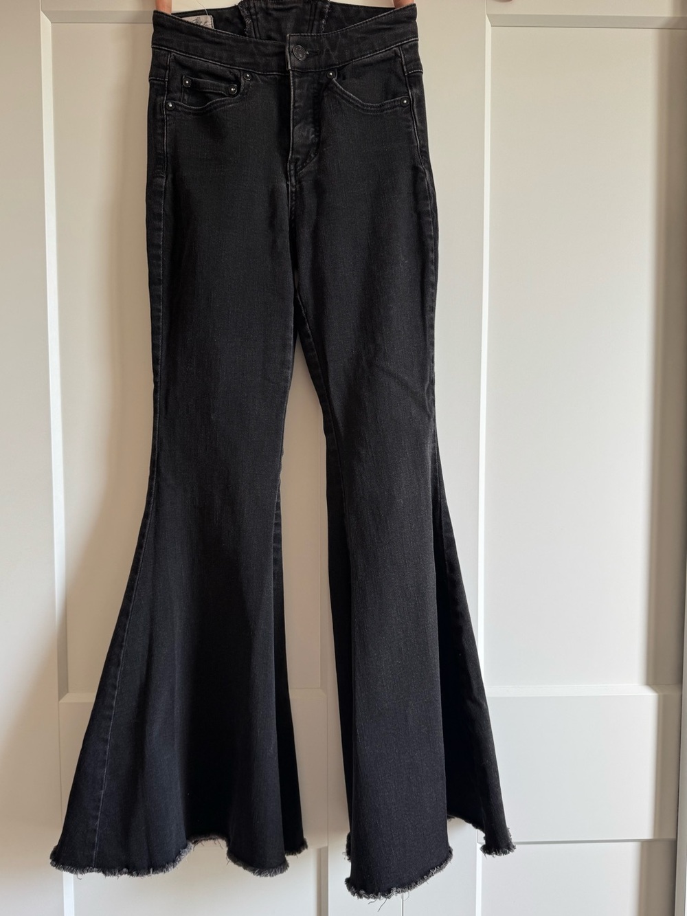 Free People Ma Cherie jeans 24 Lace up Flare Bell Bottom - Picture 3 of 8